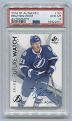 2016-17 SP Authentic #160 Brayden Point #645/999 PSA 10 (Rookie) | Eastridge Sports Cards
