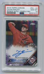 2016 Topps Chrome Rookie Autographs Purple Refractor #RA-LG Lucas Giolito #024/250 PSA 10 (Rookie) | Eastridge Sports Cards