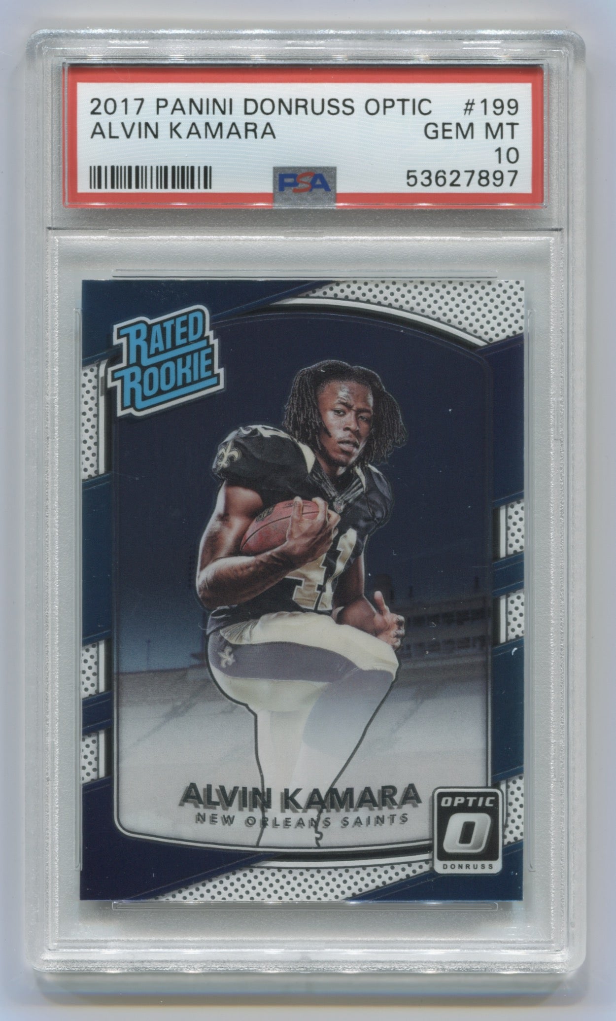 2017 Donruss Optic #199 Alvin Kamara PSA 10 (Rookie) | Eastridge Sports Cards