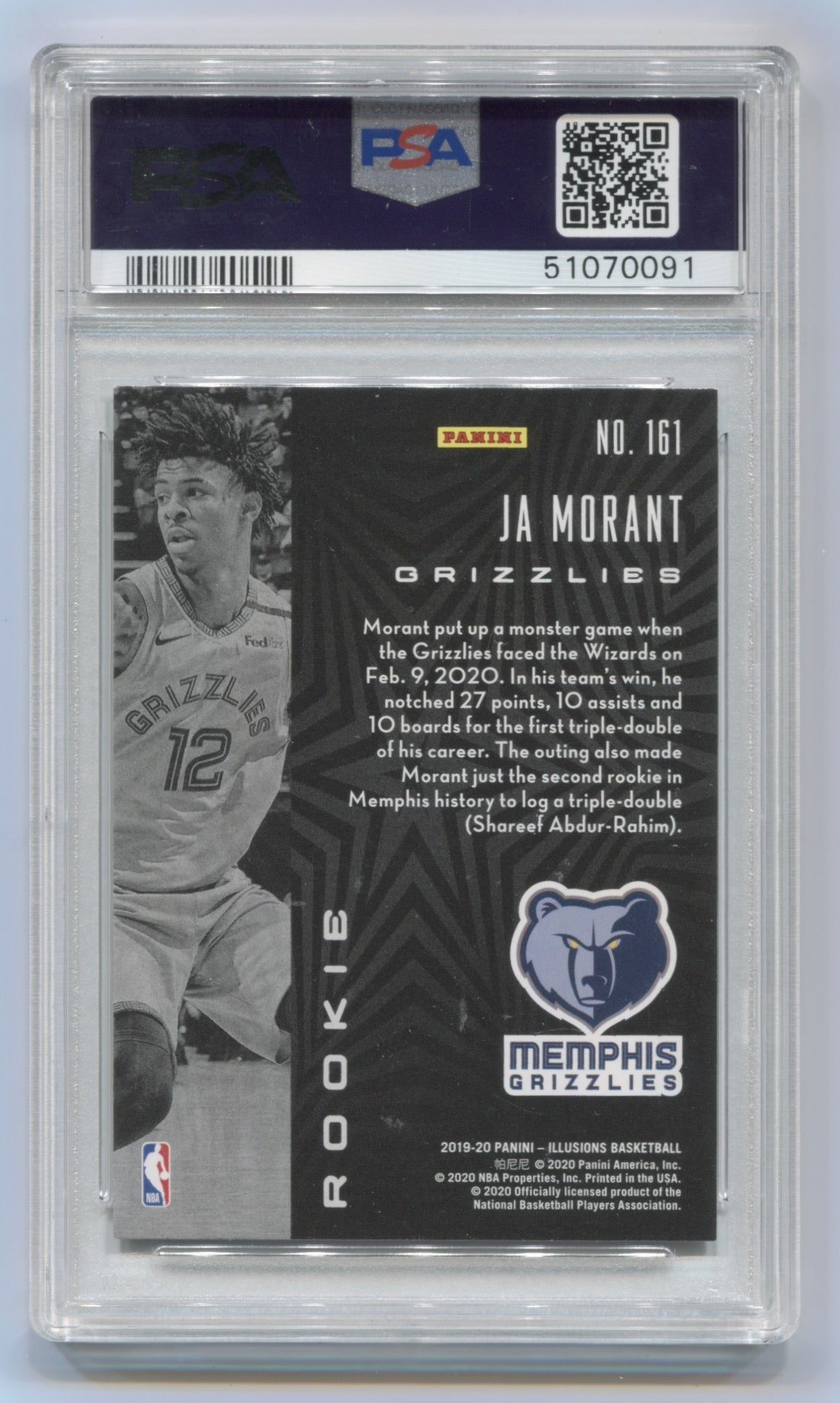 2019-20 Panini Illusions Trophy Collection Pink #161 Ja Morant PSA 10