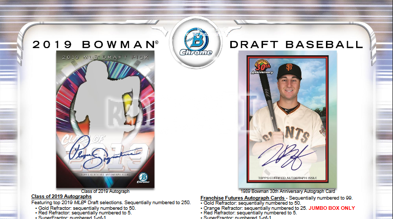 2019 Bowman Draft Baseball Hobby Jumbo Pack | Eastridge Sports Cards