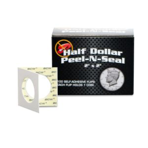 BCW Peel-N-Seal Flips 2x2 - Adhesive - Half Dollar | Eastridge Sports Cards