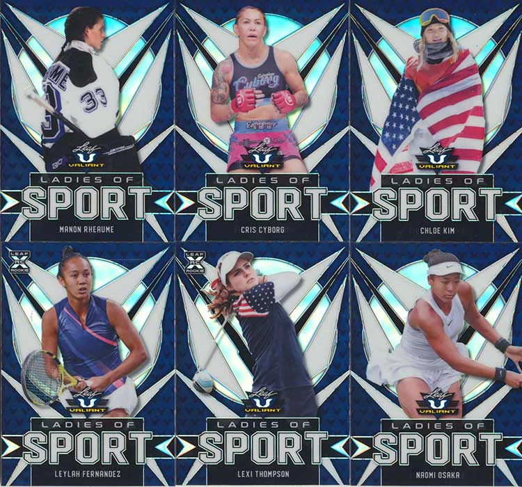 2021 LEAF VALIANT LADIES OF SPORT 6-CARD SET - NAVY BLUE (MATCHED # SET/75)