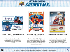 2019-20 Upper Deck Credentials Hockey Hobby Box | Eastridge Sports Cards