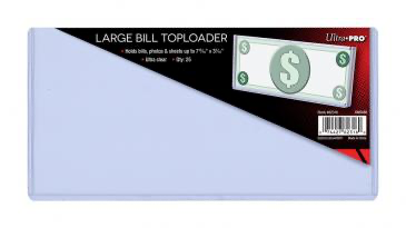 Ultra Pro 7-13/16" x 3-7/16" Large Bill Toploader 25ct | Eastridge Sports Cards