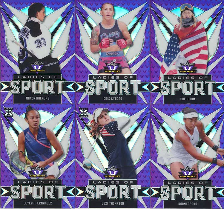 2021 LEAF VALIANT LADIES OF SPORT 6-CARD SET - PURPLE (MATCHED # SET/50)