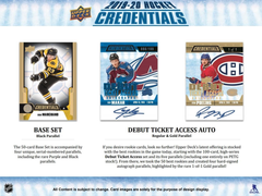 2019-20 Upper Deck Credentials Hockey Hobby Inner Case (10 boxes) | Eastridge Sports Cards