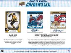 2019-20 Upper Deck Credentials Hockey Hobby Box | Eastridge Sports Cards