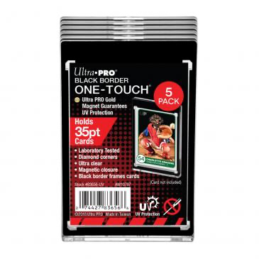 Ultra Pro 35PT Black Border UV ONE-TOUCH Magnetic Holder - 5 Pack