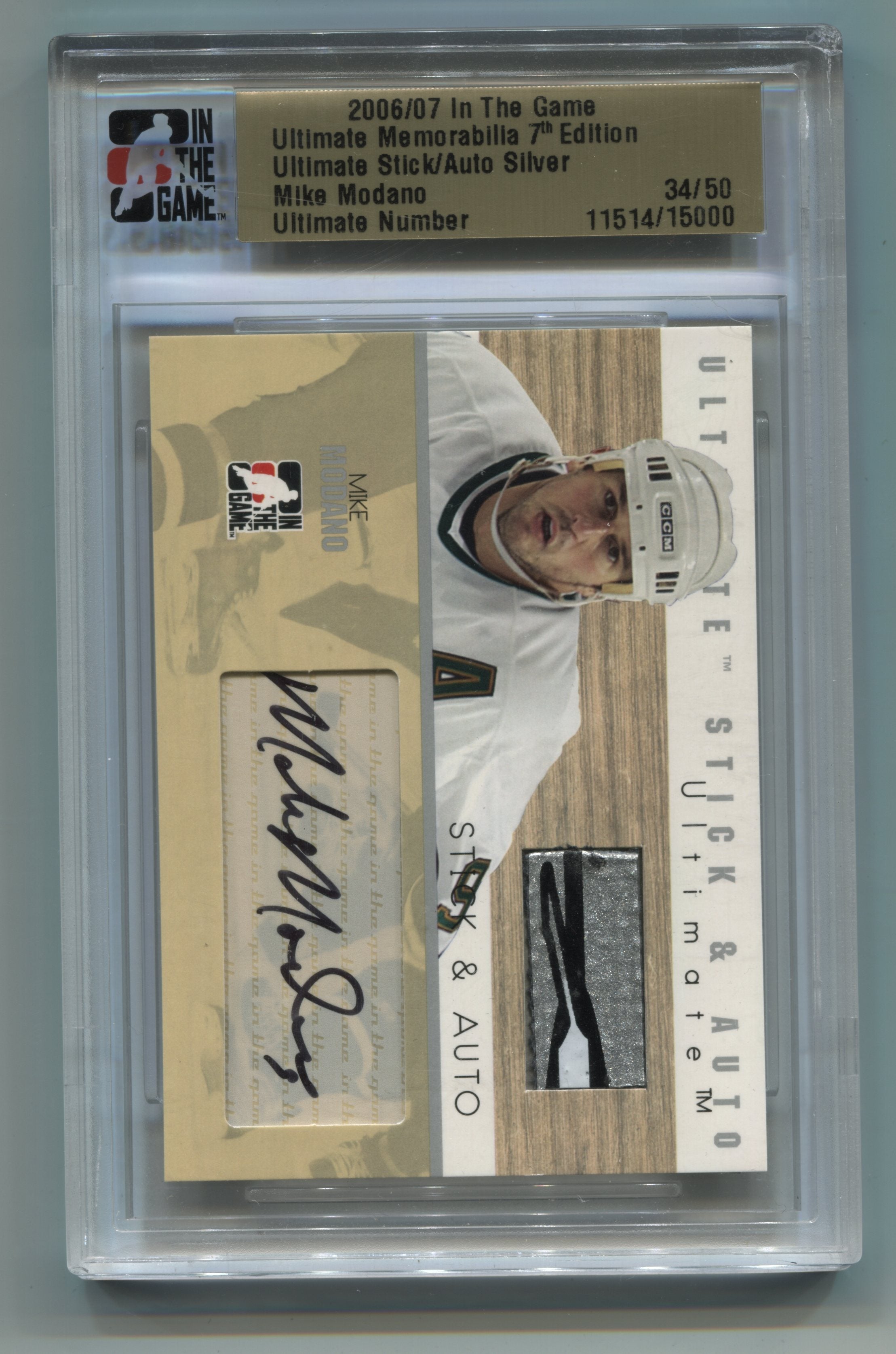 2006-07 ITG Ultimate Memorabilia 7th Edition Stick/Autograph Silver Mike Modano #34/50 | Eastridge Sports Cards