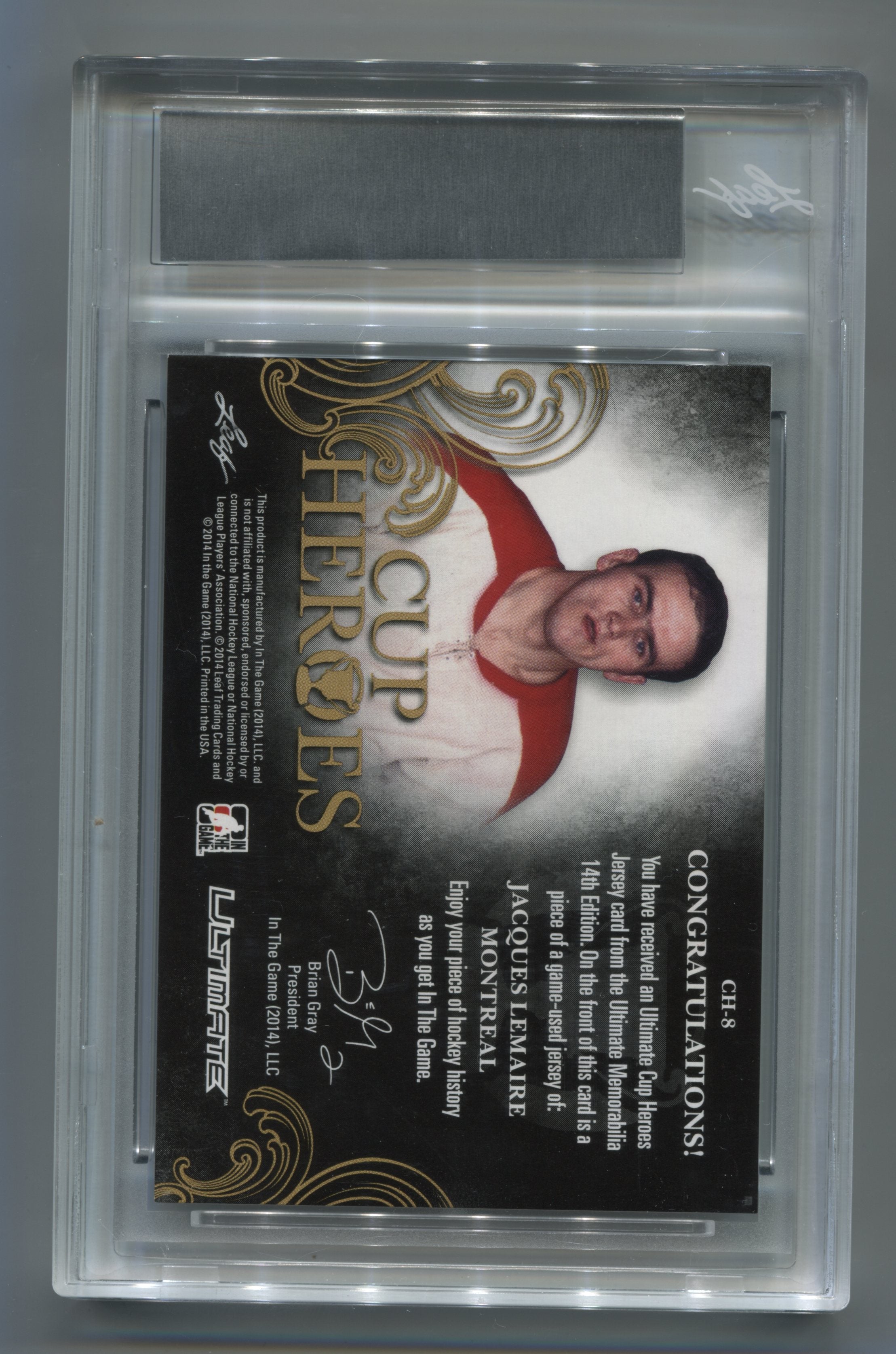 2014-15 ITG Ultimate Memorabilia 14th Edition Cup Heroes Jerseys Silver #CH8 Jacques Lemaire  #19/20 | Eastridge Sports Cards