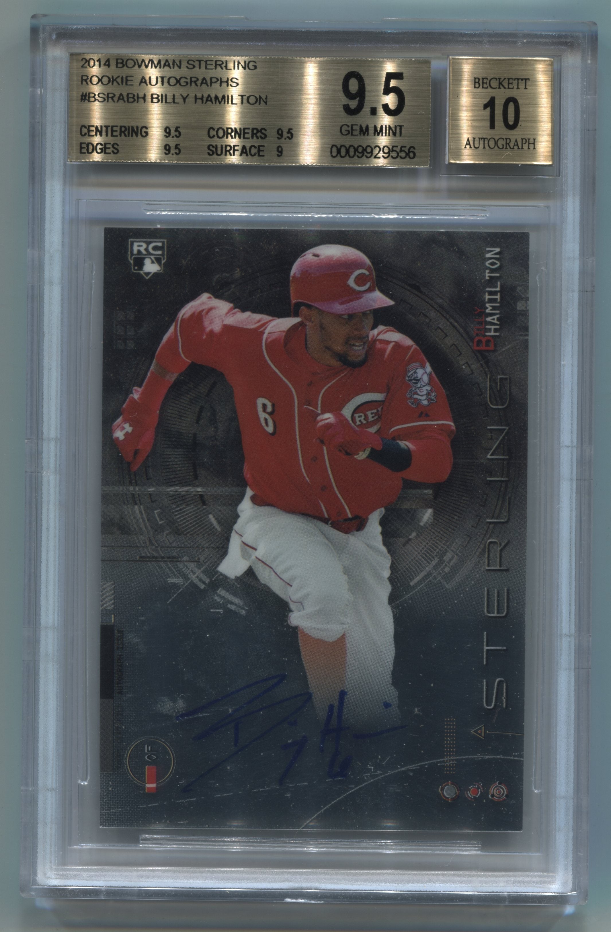 2014 Bowman Sterling Rookie Autographs #BSRABH Billy Hamilton BGS 9.5/10 | Eastridge Sports Cards