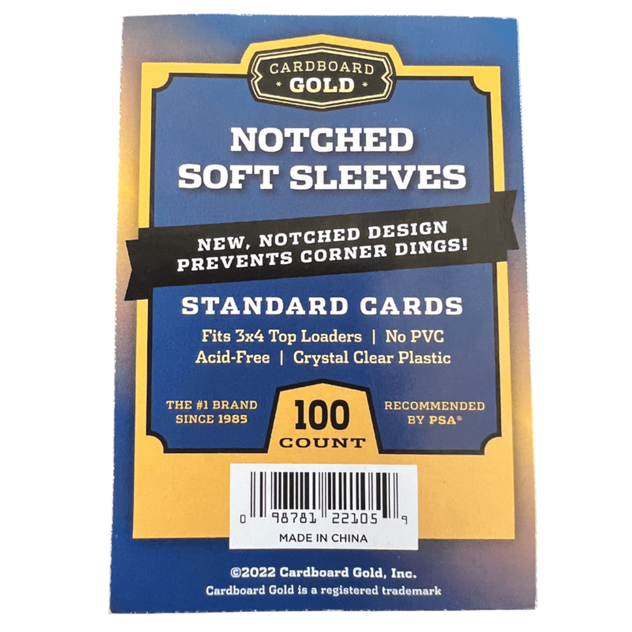 Cardboard Gold Notched Soft Sleeves (100ct) | Eastridge Sports Cards