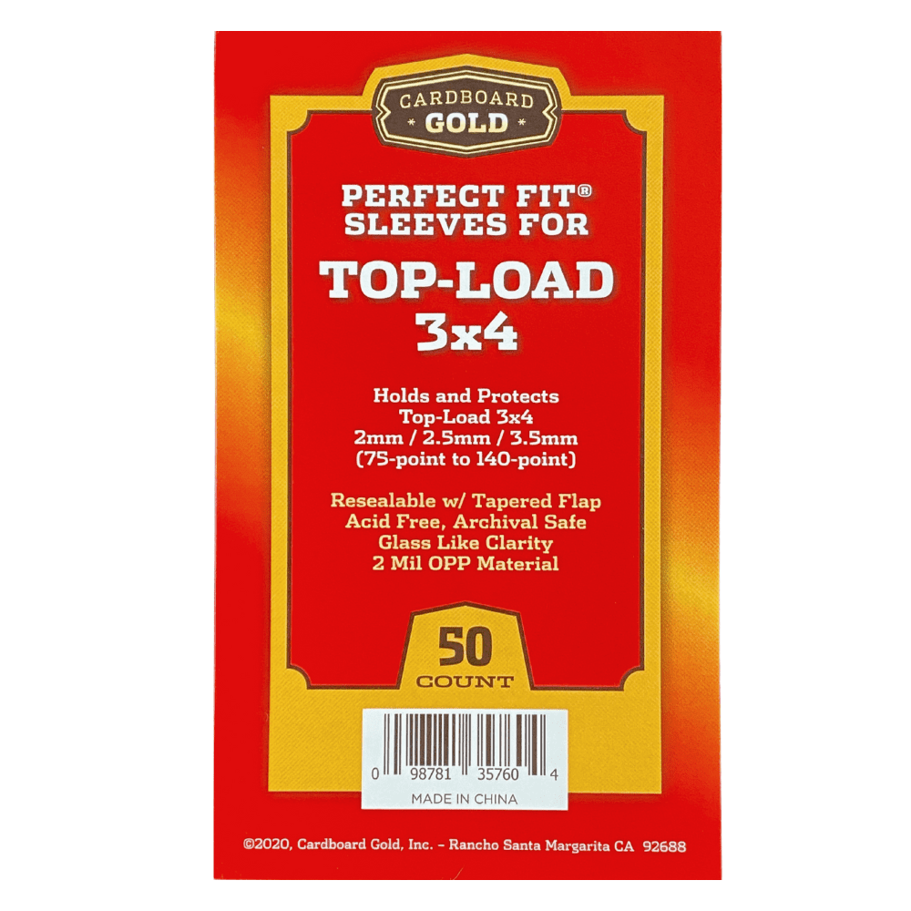 Cardboard Gold Perfect Fit Top-Load (75-140pt) Sleeves (50ct) | Eastridge Sports Cards