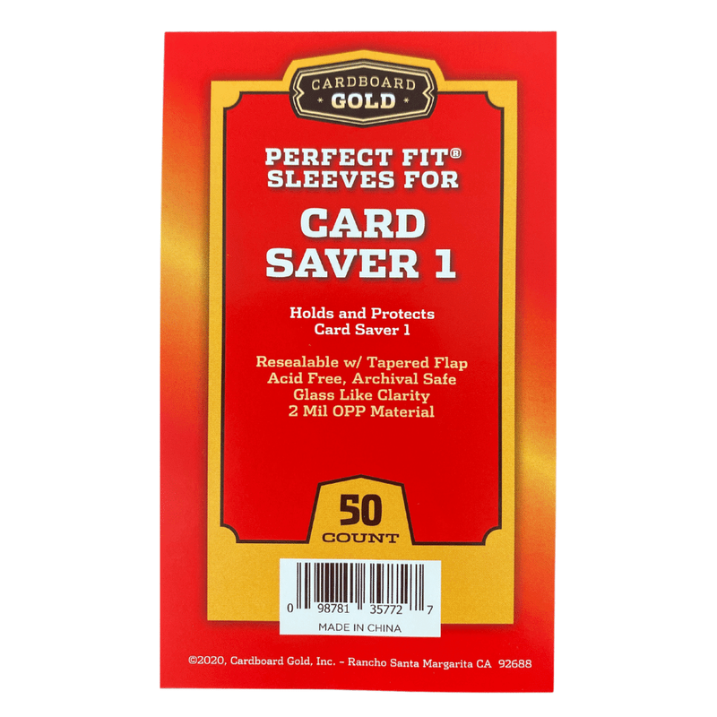 Cardboard Gold Perfect Fit Card Saver 1 Sleeves (50ct) | Eastridge Sports Cards
