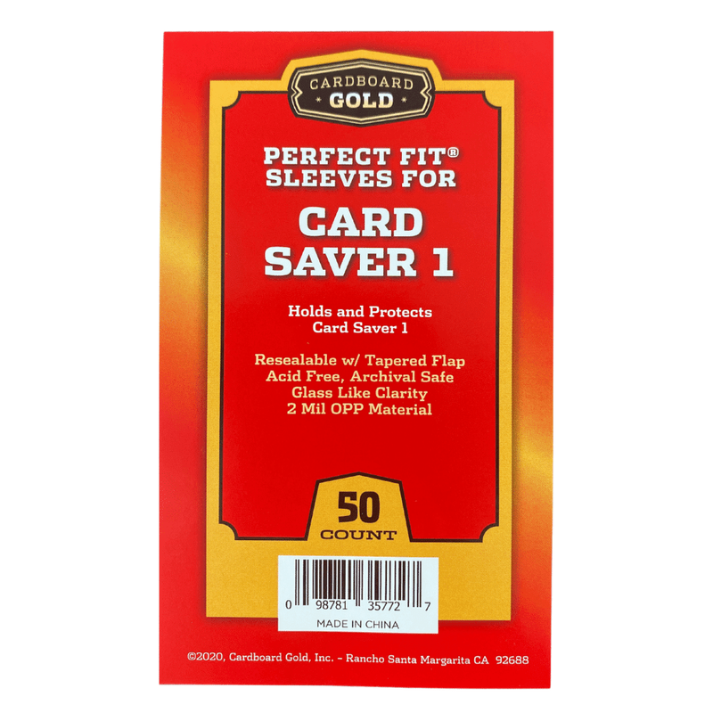 Cardboard Gold Perfect Fit Card Saver 1 Sleeves (50ct)