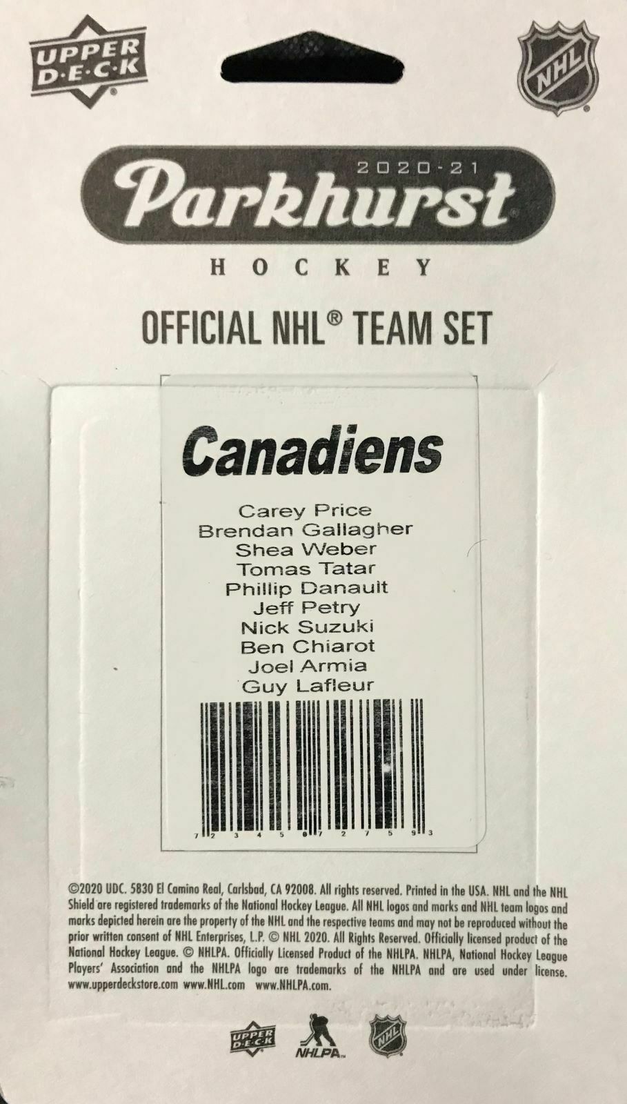 2020-21 Parkhurst Montreal Canadiens Team Set | Eastridge Sports Cards
