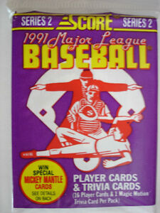 1991 Score Series 2 Baseball Hobby Pack
