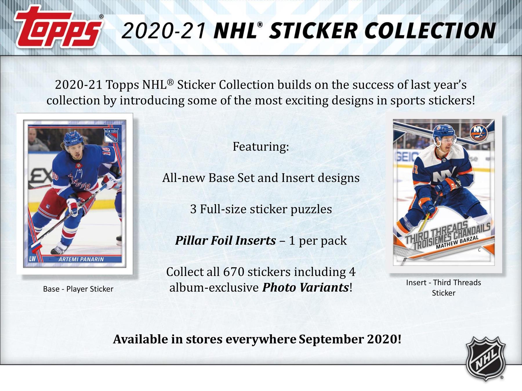2020-21 Topps NHL Hockey Sticker Box | Eastridge Sports Cards