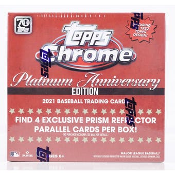 2021 Topps Chrome Platinum Anniversary Baseball Mega Box | Eastridge Sports Cards