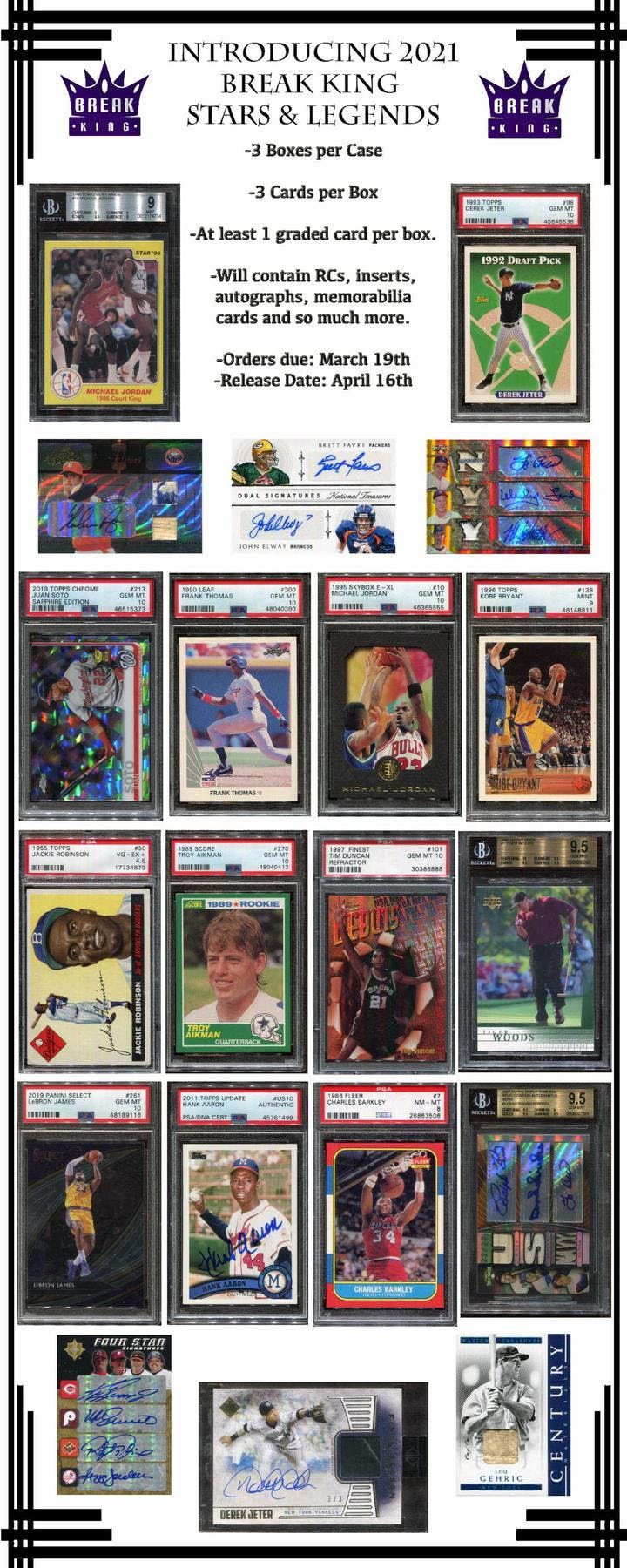 2021 Break King Stars and Legends Hobby Box | Eastridge Sports Cards